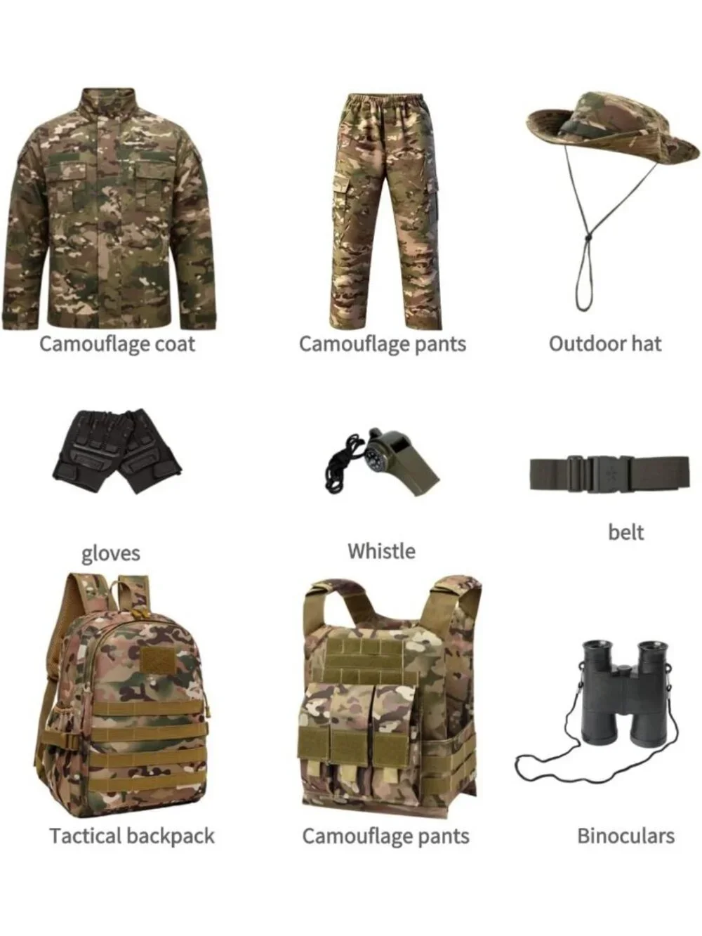 Boys Army Costume - Kids Camo Military Outfit for Halloween & Cosplay Fun